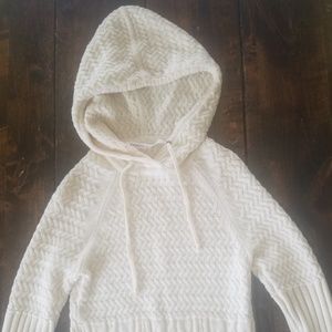 Athleta hooded cable knit sweater dress